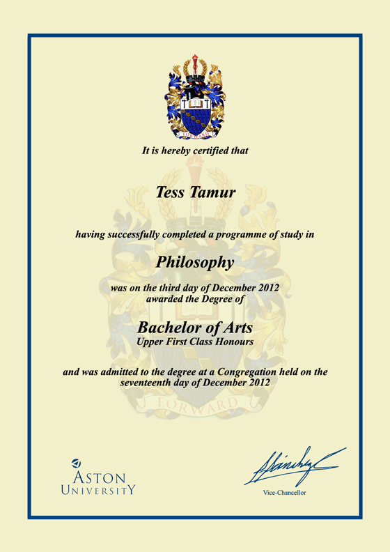 certificate degree