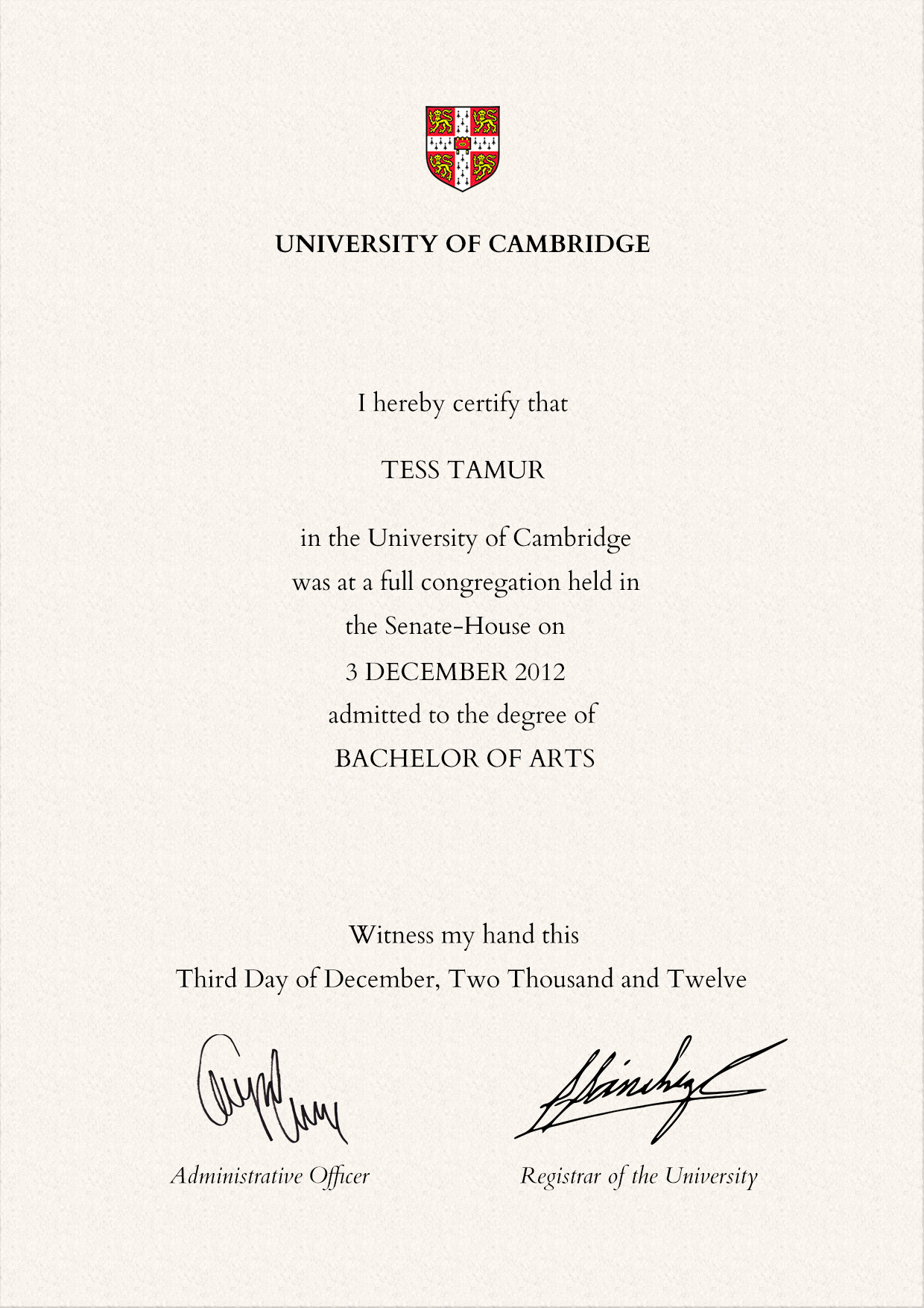 what is a degree certificate